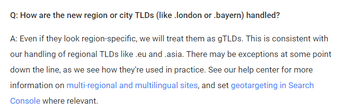 SEO nuevos dominios ciudad