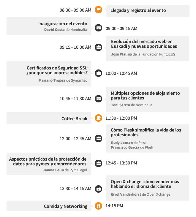Programa Conferencias evento Campus Nominalia
