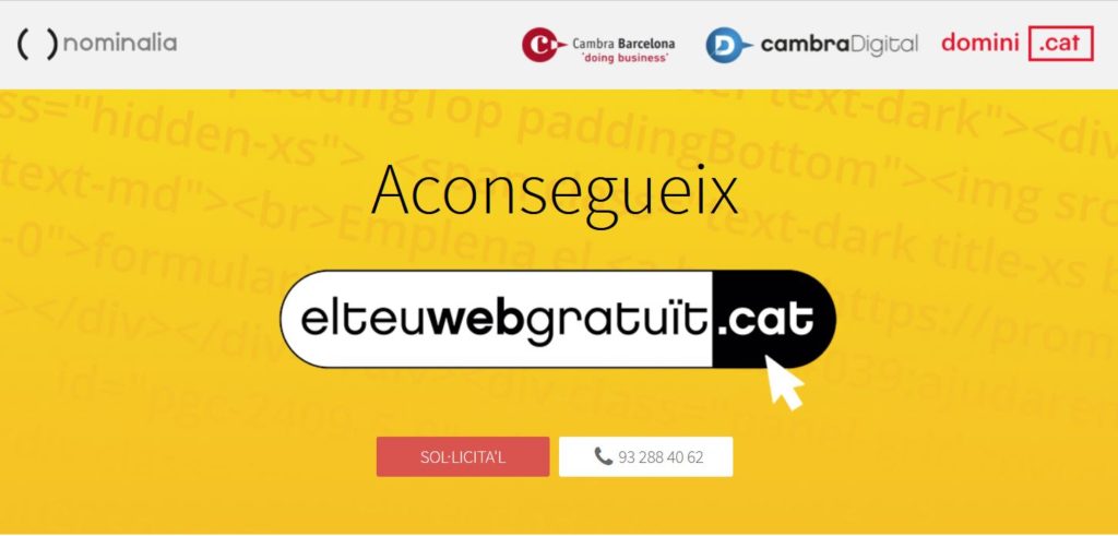 elteuwebgratuit.cat és una iniciativa de Cambra de Barcelona, Fundació .cat i Nominalia