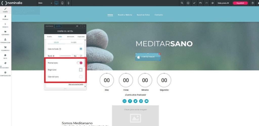 Escollir una icona a Simply Site