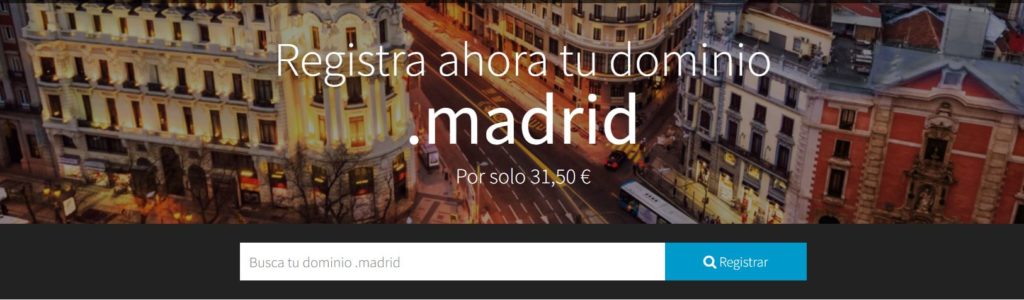 El dominio .madrid ya se puede registrar por 31,50€ en Nominalia.