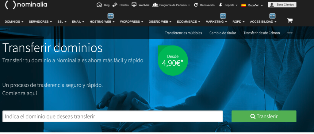 ¿Cómo transferir un dominio paso a paso?